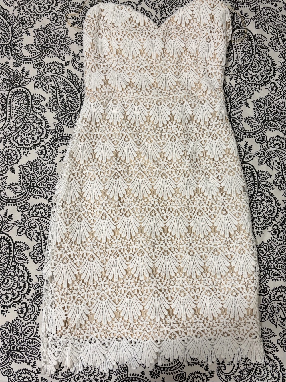 White/ Cream Lace Overlay Dress